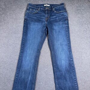 Levi's 505 Straight Jeans Womens 8 Blue Denim Mid Rise Classic Casual Stretch